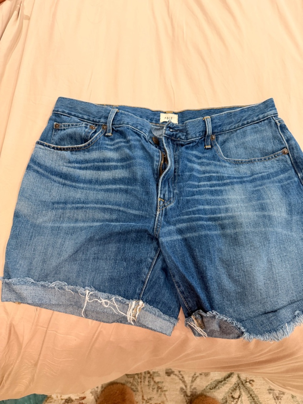 Able 30 Blue Denim Frayed Hem Women’s Shorts